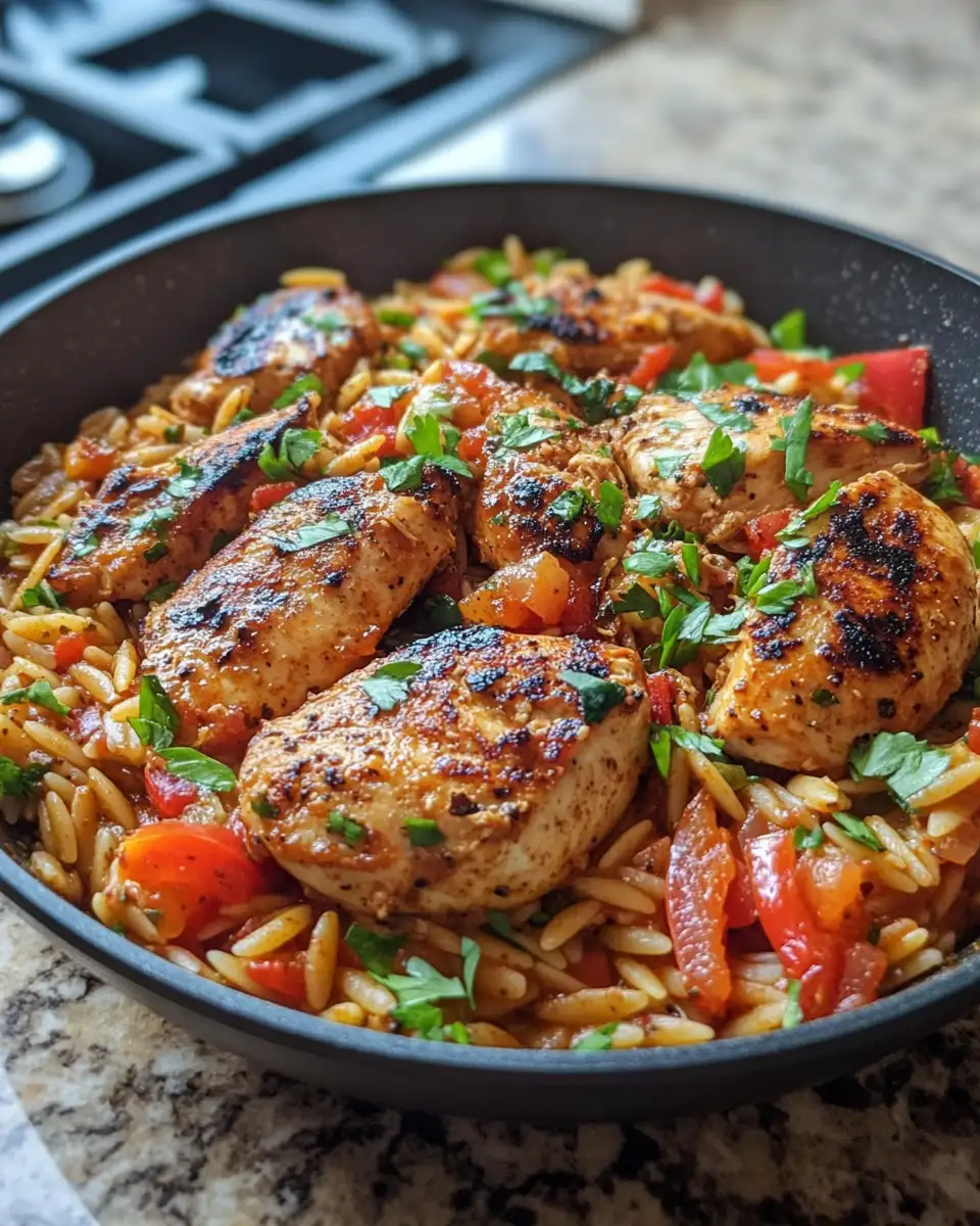 Spice Up Dinner with a One-Pot Cajun Chicken Orzo Delight 7 Final dish - Spice Up Dinner with a One-Pot Cajun Chicken Orzo Delight