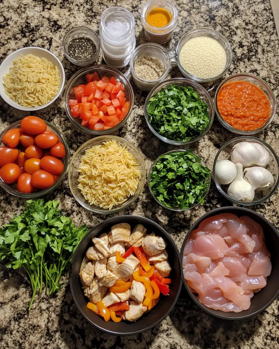 Spice Up Dinner with a One-Pot Cajun Chicken Orzo Delight 5 Ingredients for Spice Up Dinner with a One-Pot Cajun Chicken Orzo Delight