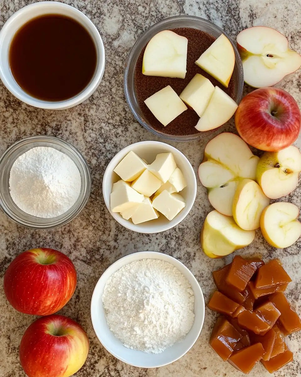 Ingredients for Decadent Delight: Irresistible Caramel Apple Cheesecake Bars That Steal the Show