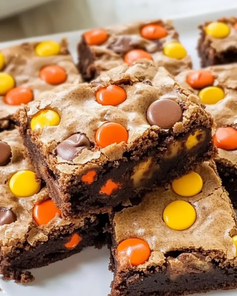 Irresistibly Chewy REESE's PIECES Peanut Butter Brownies Delight - Featured Image