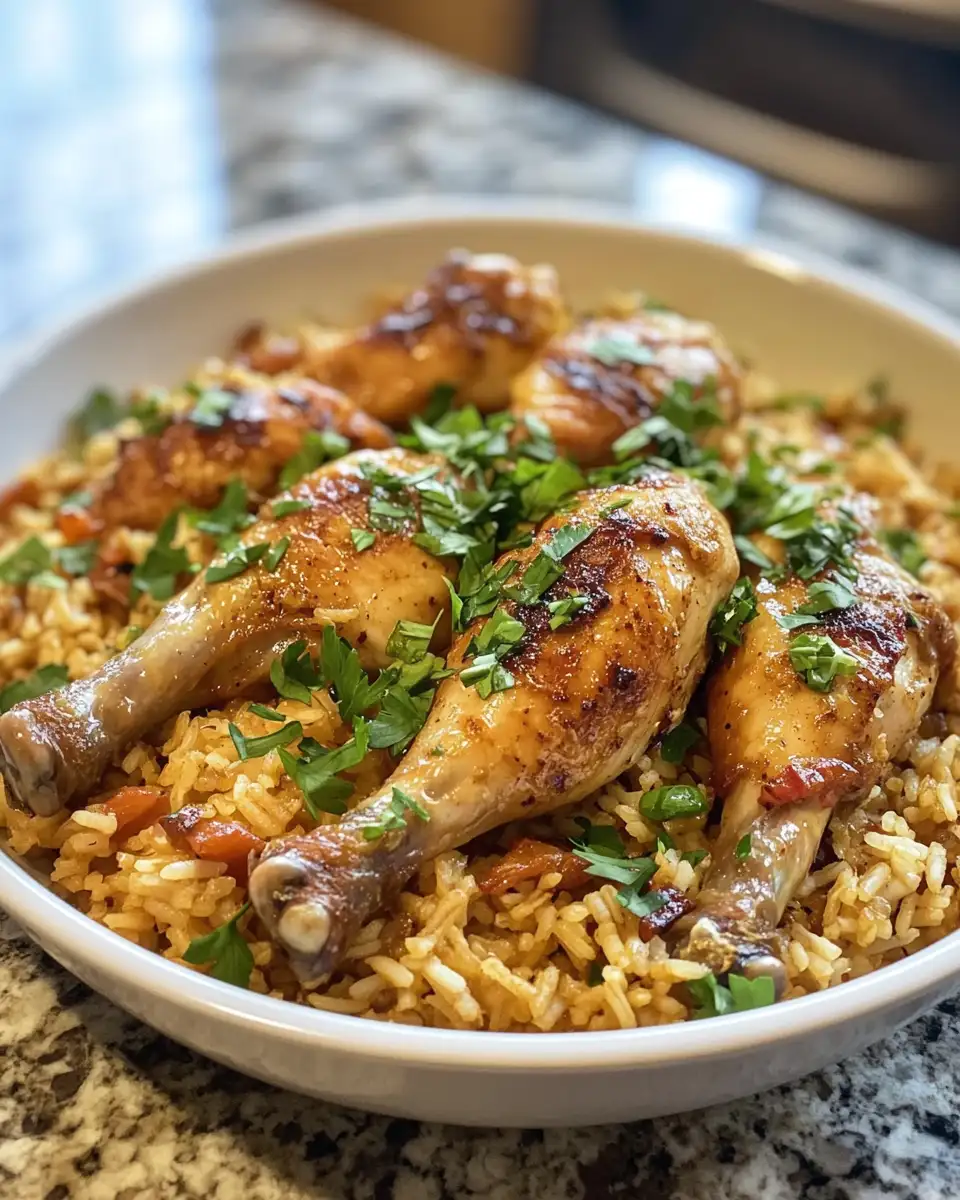 Final dish - One-Pot Wonder: Savory Chicken Drumsticks and Rice Delight