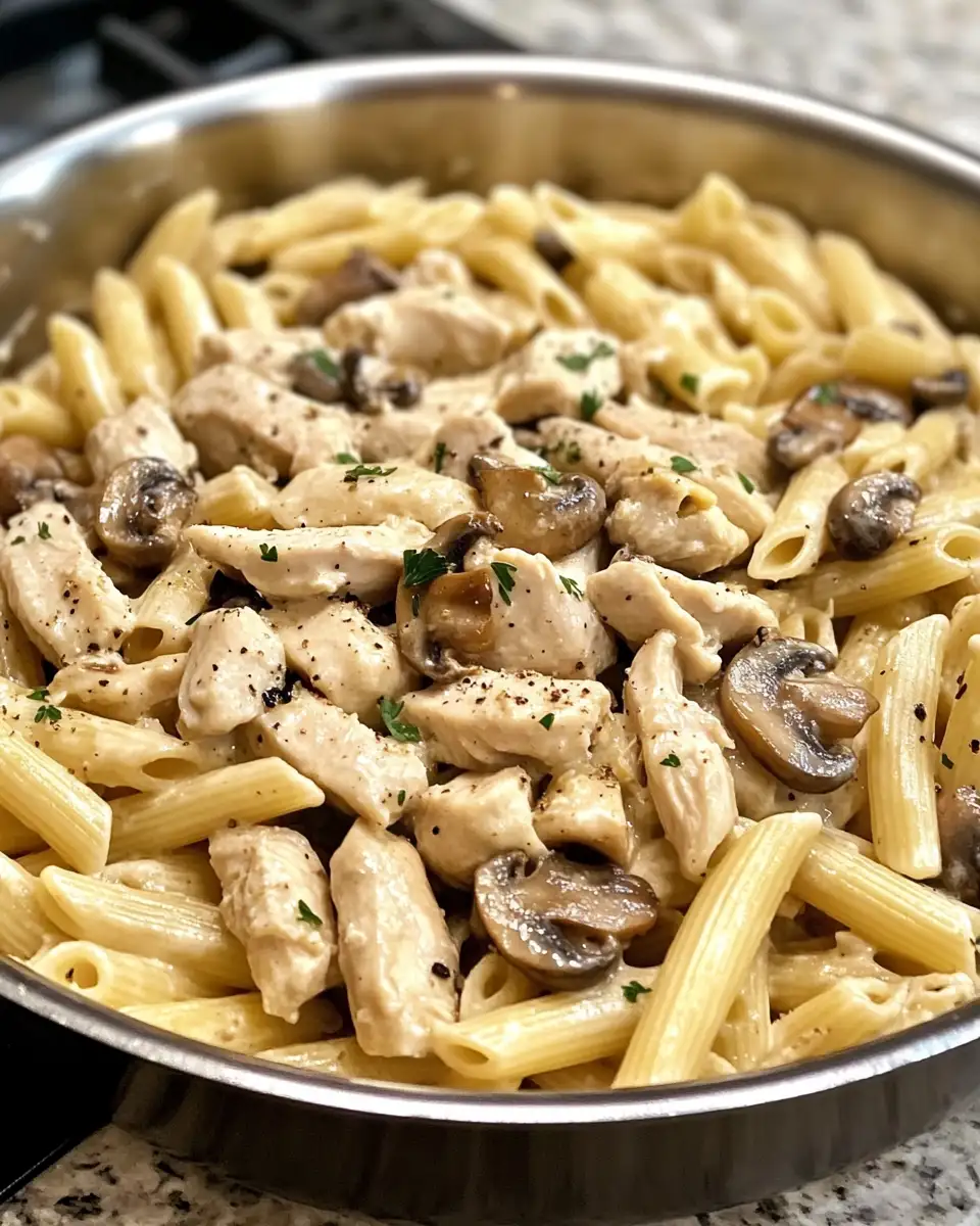 One-Pot Wonder: Creamy Chicken Mushroom Pasta Magic 4 Ingredients for One-Pot Wonder: Creamy Chicken Mushroom Pasta Magic