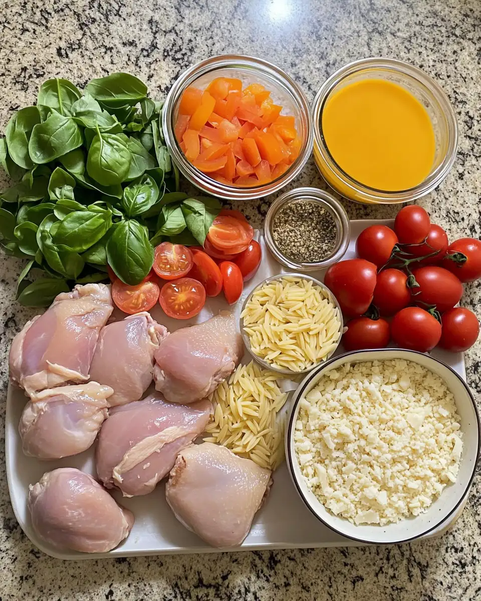 Ingredients for Wholesome Delights: Quick & Easy One-Pot Chicken Orzo Recipe