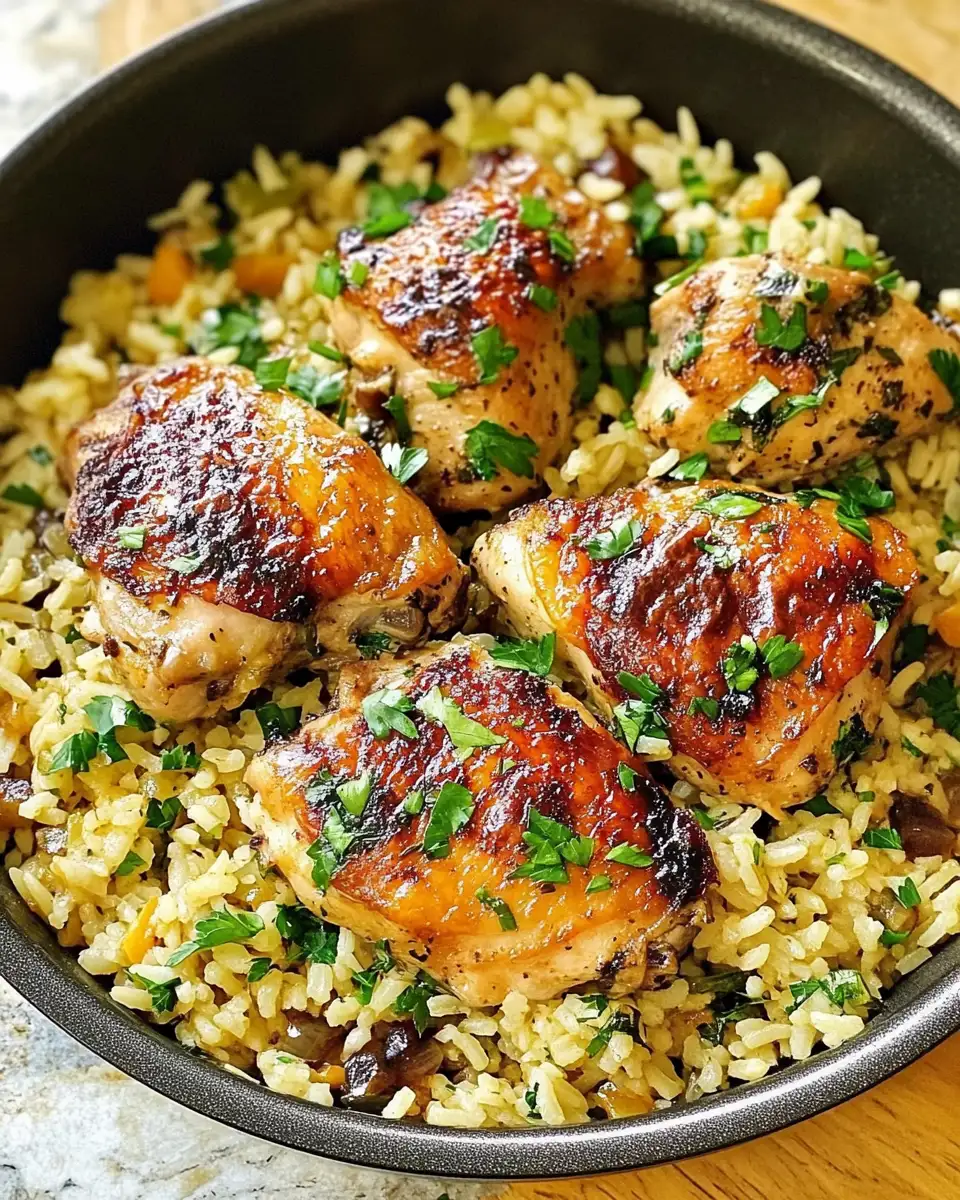 Effortless Flavor Explosion: One Pot Chicken Thighs and Rice Delight - Featured Image