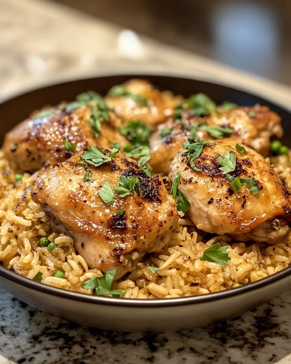 Final dish - Effortless Flavor Explosion: One Pot Chicken Thighs and Rice Delight