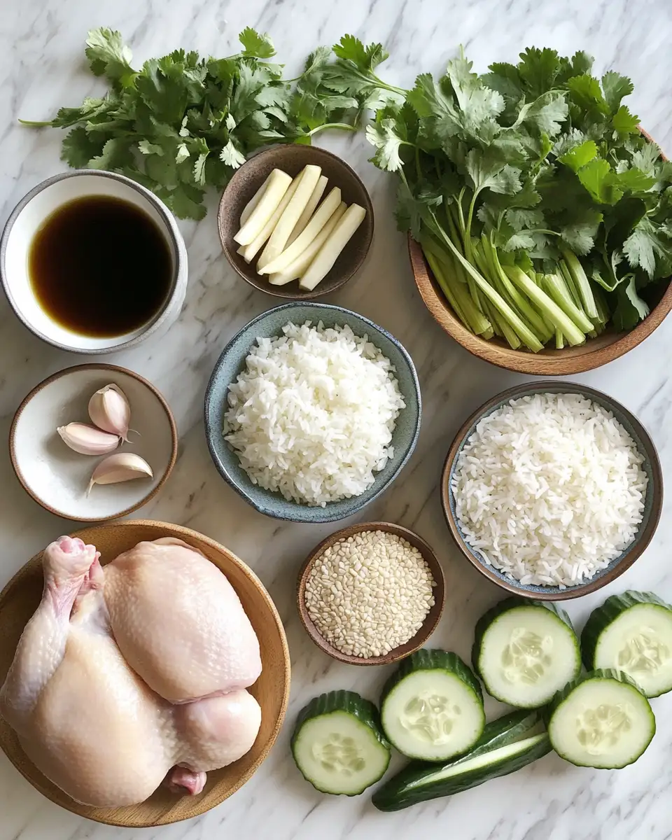 One-Pot Wonder: Simplify Dinner with Hainanese Chicken Rice 5 Ingredients for One-Pot Wonder: Simplify Dinner with Hainanese Chicken Rice