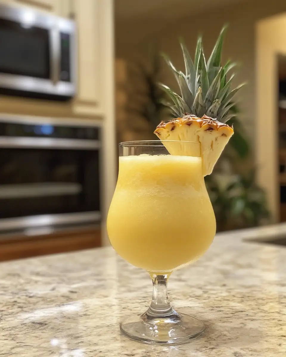 Tropical Bliss: Refreshing Non-Alcoholic Piña Colada Drink Recipe 7 Final dish - Tropical Bliss: Refreshing Non-Alcoholic Piña Colada Drink Recipe