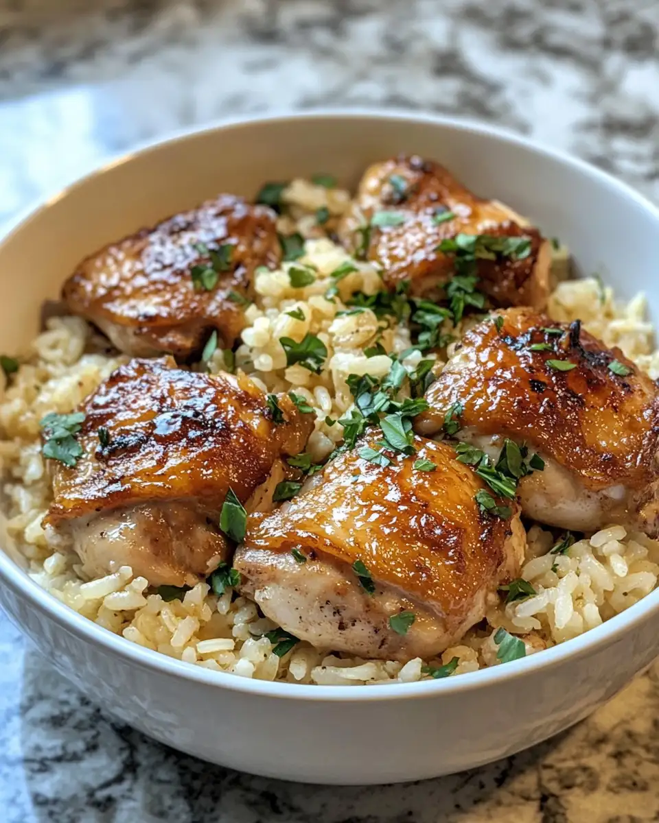 Final dish - Savor the Simplicity: One Pot Chicken Thighs and Rice Delight