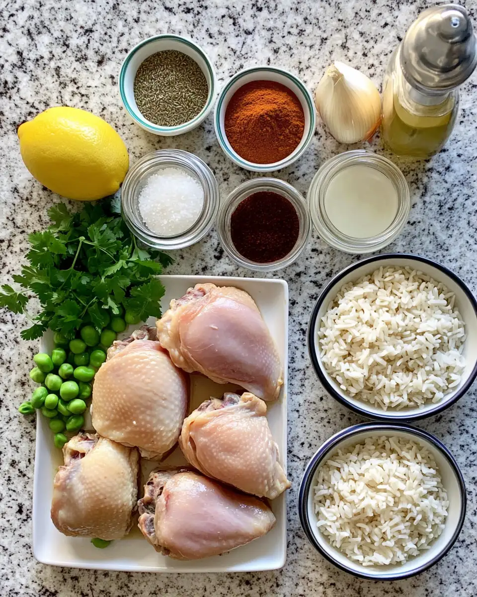 Ingredients for Savor the Simplicity: One Pot Chicken Thighs and Rice Delight