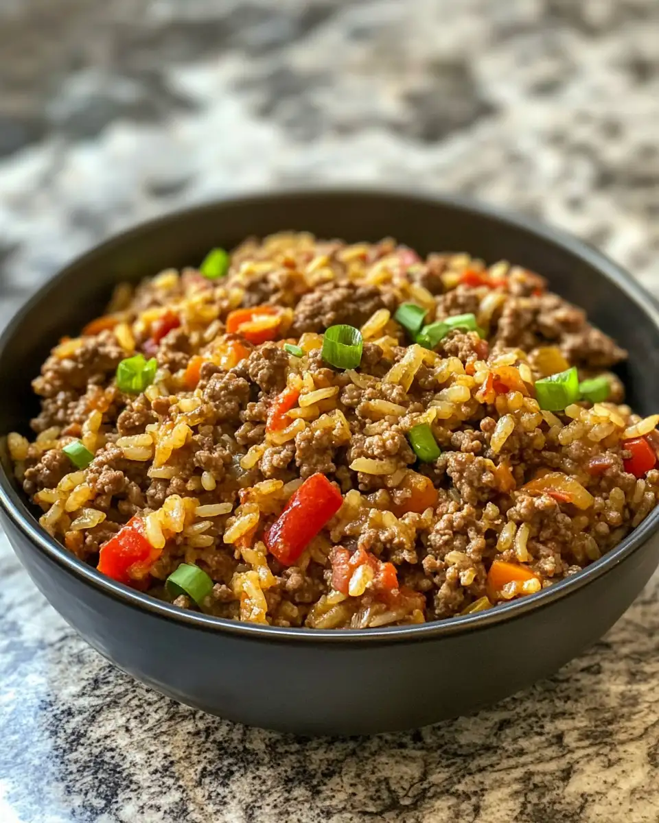 Final dish - Ultimate Comfort: One Pot Ground Beef and Rice Delight