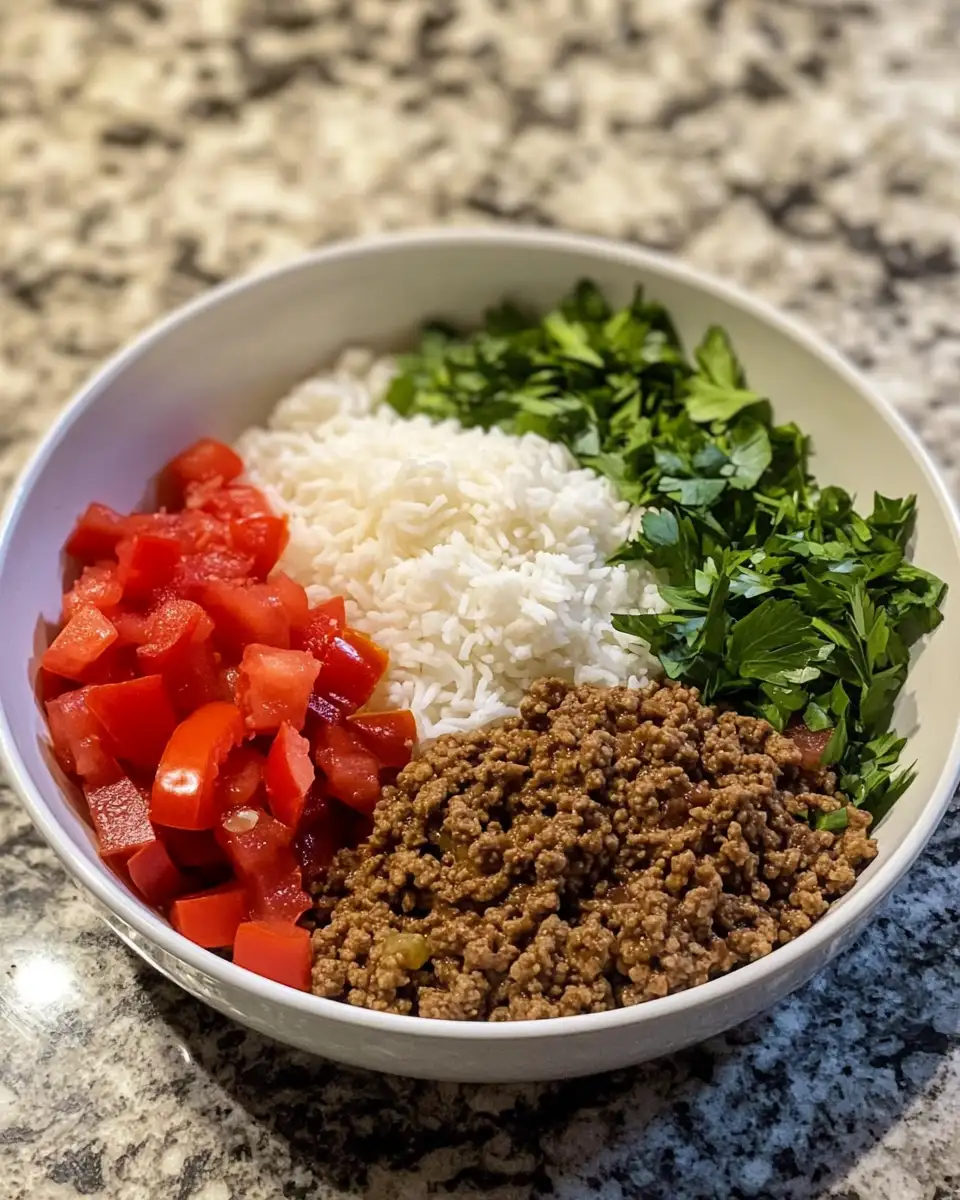 Ingredients for Ultimate Comfort: One Pot Ground Beef and Rice Delight