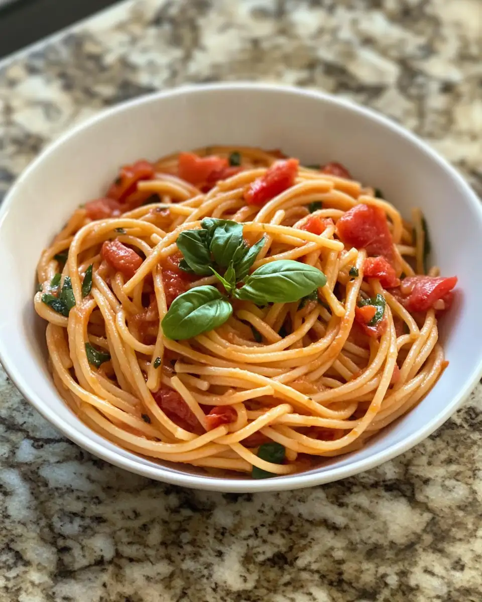 Savor the Flavor: Easy One Pot Pasta with Basil and Tomato 7 Final dish - Savor the Flavor: Easy One Pot Pasta with Basil and Tomato