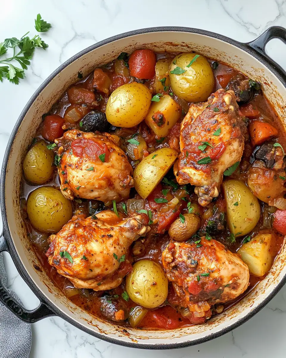 One-Pot Roman Chicken Cacciatore with Potatoes: A Rustic Italian Delight 7 Final dish - One-Pot Roman Chicken Cacciatore with Potatoes: A Rustic Italian Delight