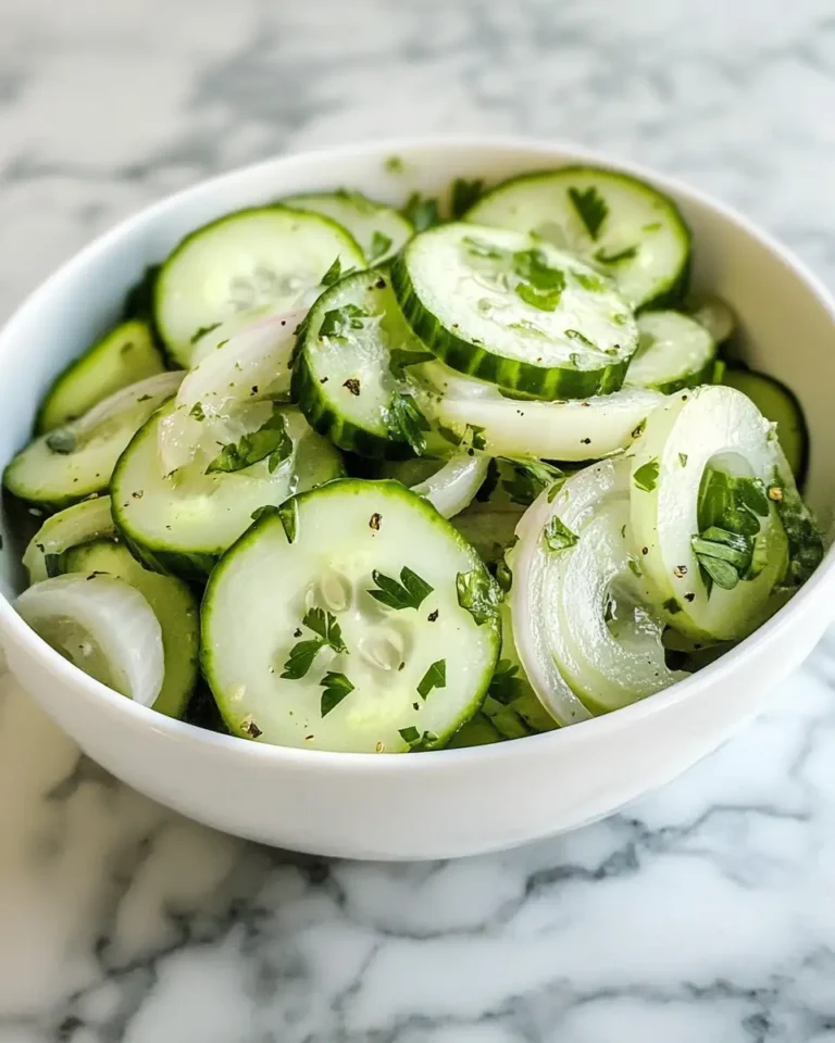 Refreshing Delight Creamy Cucumber and Onion Salad Recipe - Featured Image