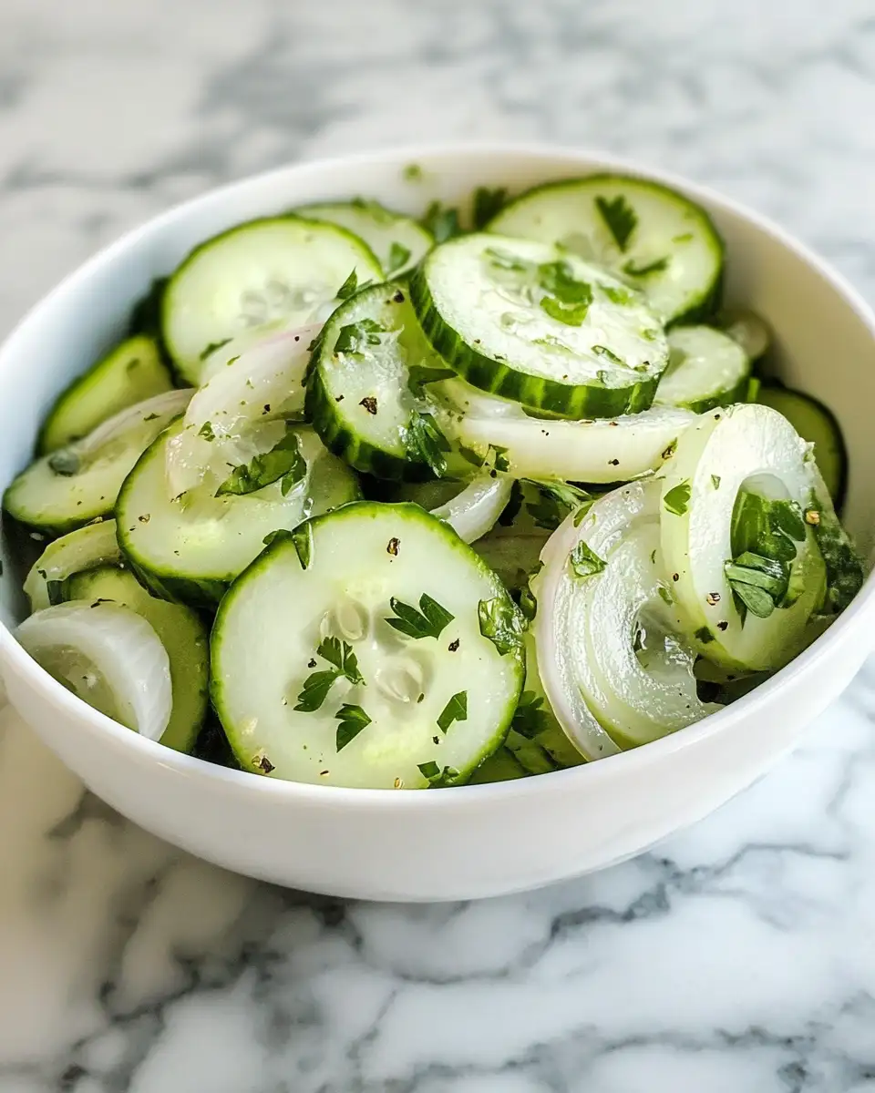 Refreshing Delight Creamy Cucumber and Onion Salad Recipe - Featured Image