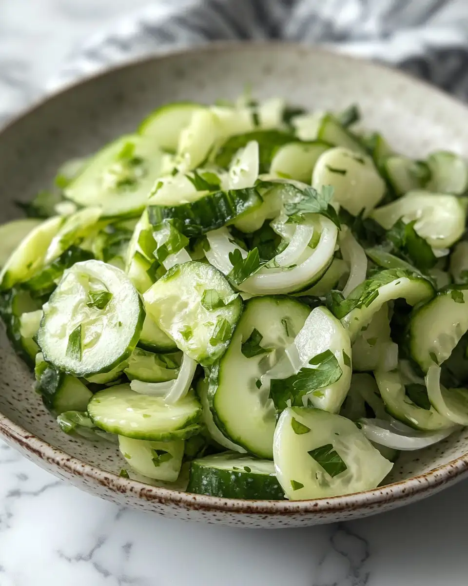 Refreshing Delight Creamy Cucumber and Onion Salad Recipe 7 Final dish - Refreshing Delight Creamy Cucumber and Onion Salad Recipe