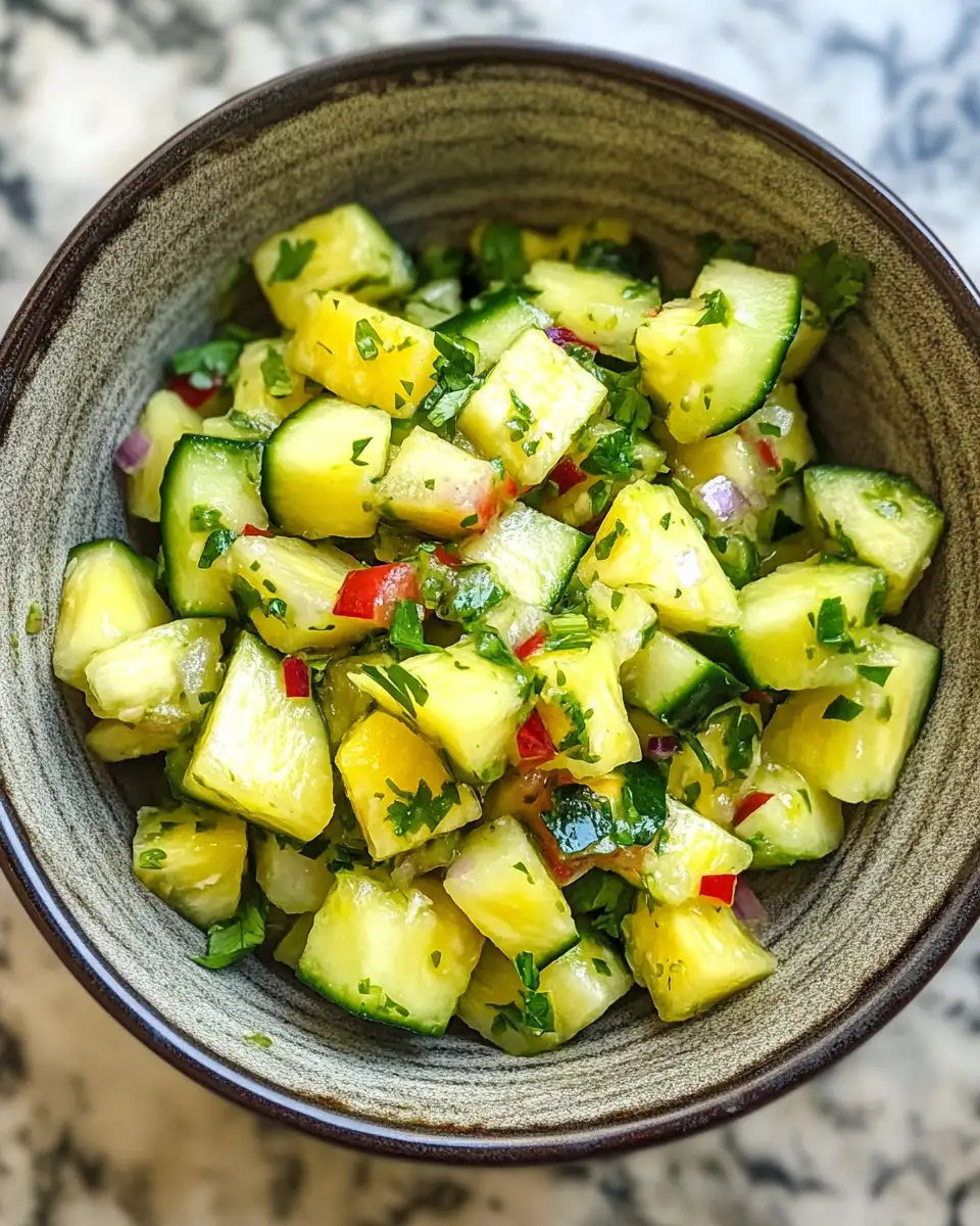 Final dish - Tropical Twist Delight Pineapple Cucumber Salsa Sensation