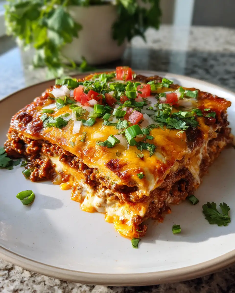 Ultimate Comfort: Ground Beef Enchilada Casserole Delight 7 Final dish - Ultimate Comfort: Ground Beef Enchilada Casserole Delight