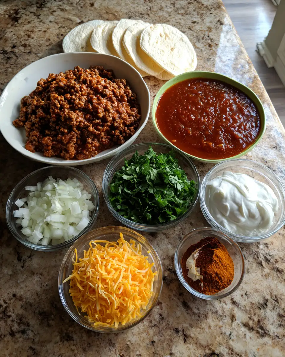 Ultimate Comfort: Ground Beef Enchilada Casserole Delight 5 Ingredients for Ultimate Comfort: Ground Beef Enchilada Casserole Delight