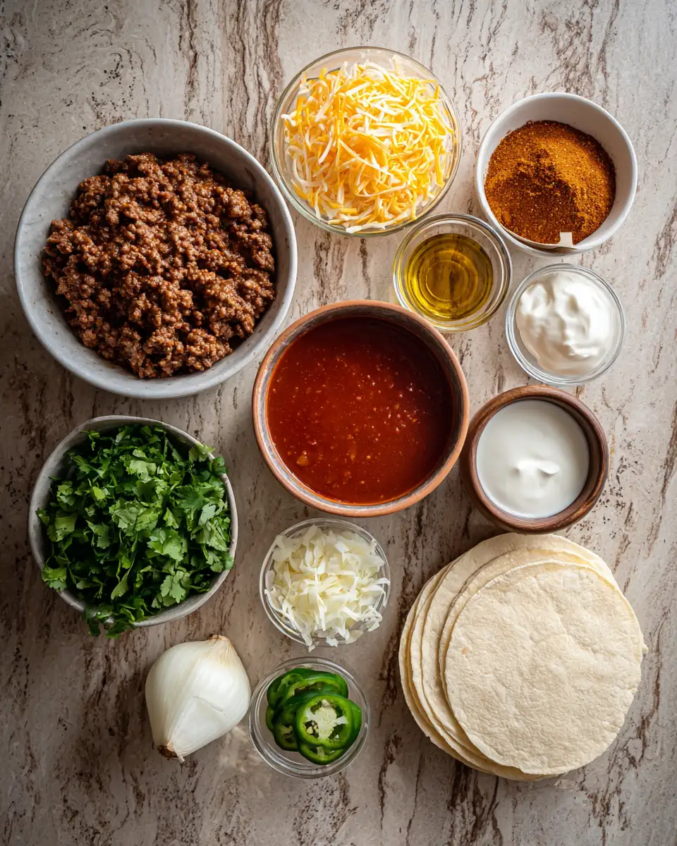 Sizzling Ground Beef Enchiladas: Your New Weeknight Favorite 5 Ingredients for Sizzling Ground Beef Enchiladas: Your New Weeknight Favorite