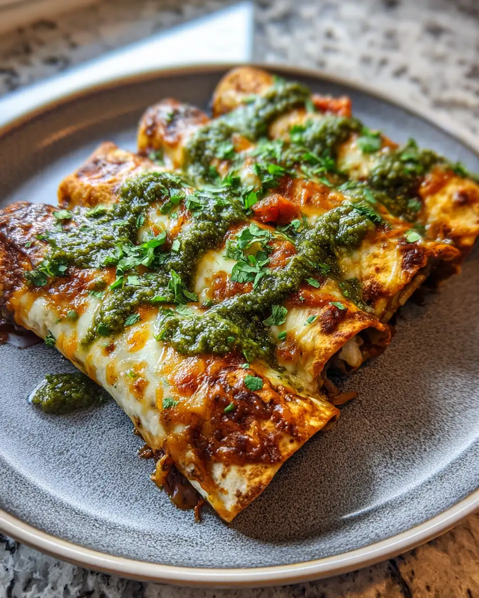 Savor the Flavor: Ground Beef Enchiladas with Green Sauce Delight 7 Final dish - Savor the Flavor: Ground Beef Enchiladas with Green Sauce Delight