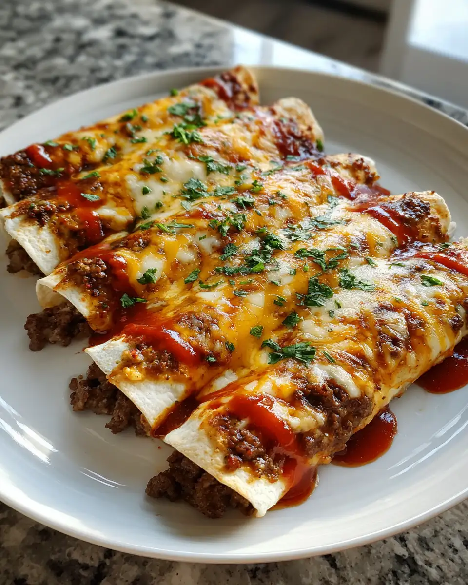 Sizzling Ground Beef Enchiladas with Zesty Red Sauce 4 Sizzling Ground Beef Enchiladas with Zesty Red Sauce - Featured Image