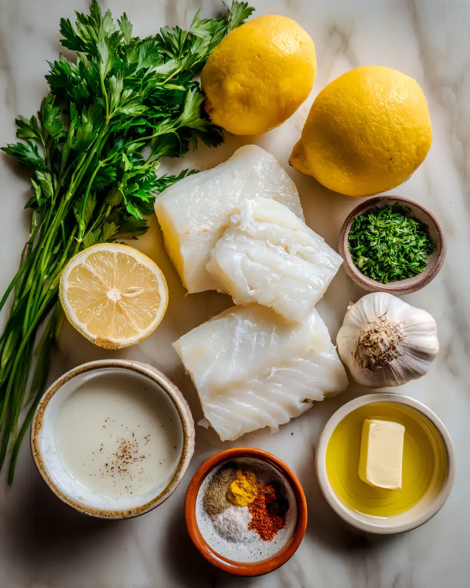 Irresistible Baked Cod in Coconut Lemon Cream Sauce Recipe 5 Ingredients for Irresistible Baked Cod in Coconut Lemon Cream Sauce Recipe