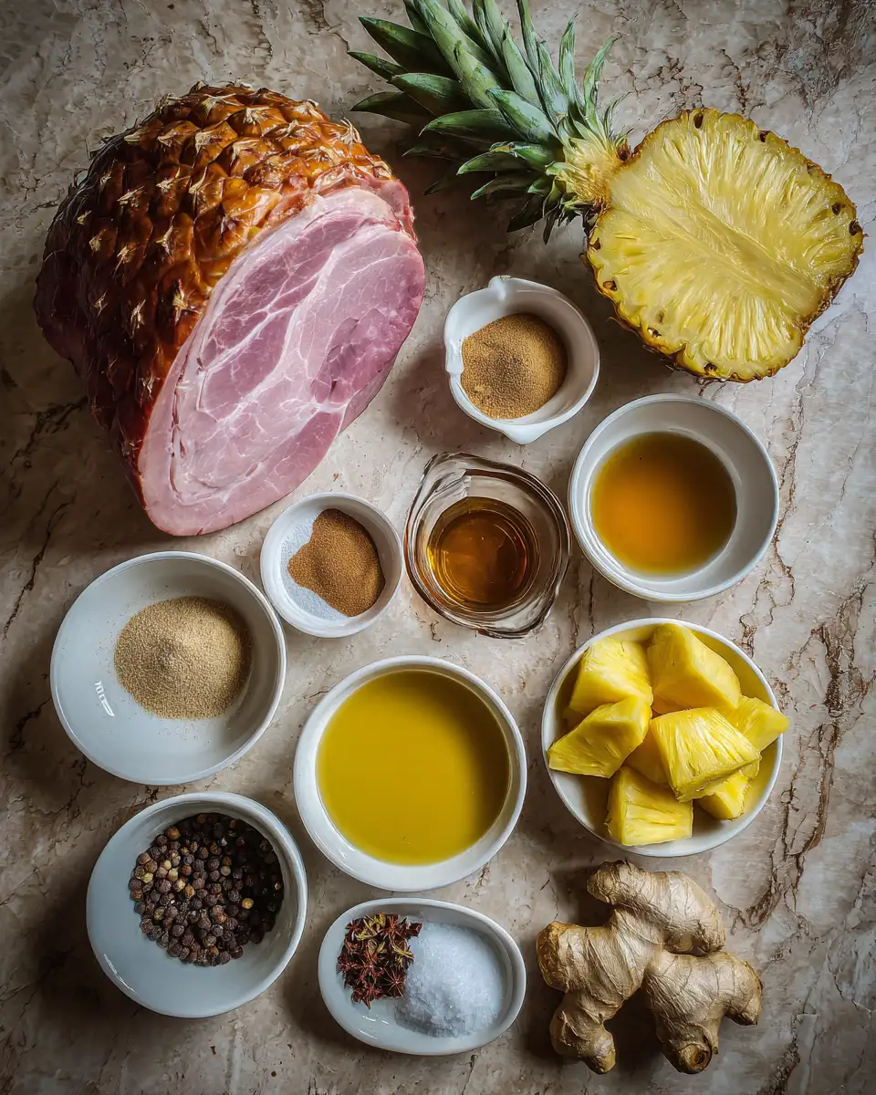 Ingredients for Irresistible Brown Sugar Pineapple Glazed Ham Recipe That Will Wow Your Guests