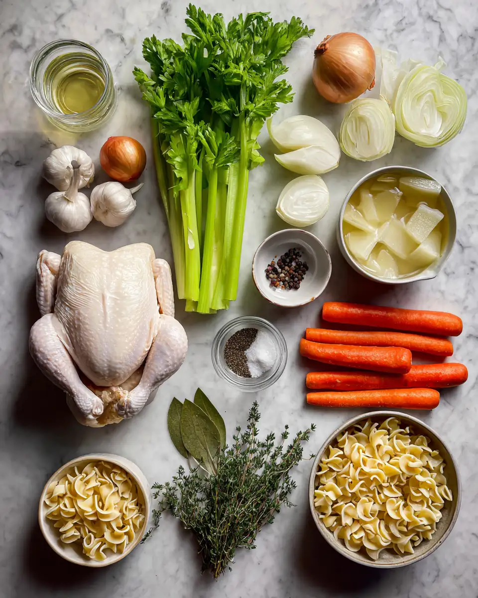 Ingredients for The Ultimate Comfort Food Guide to Homemade Chicken Noodle Soup