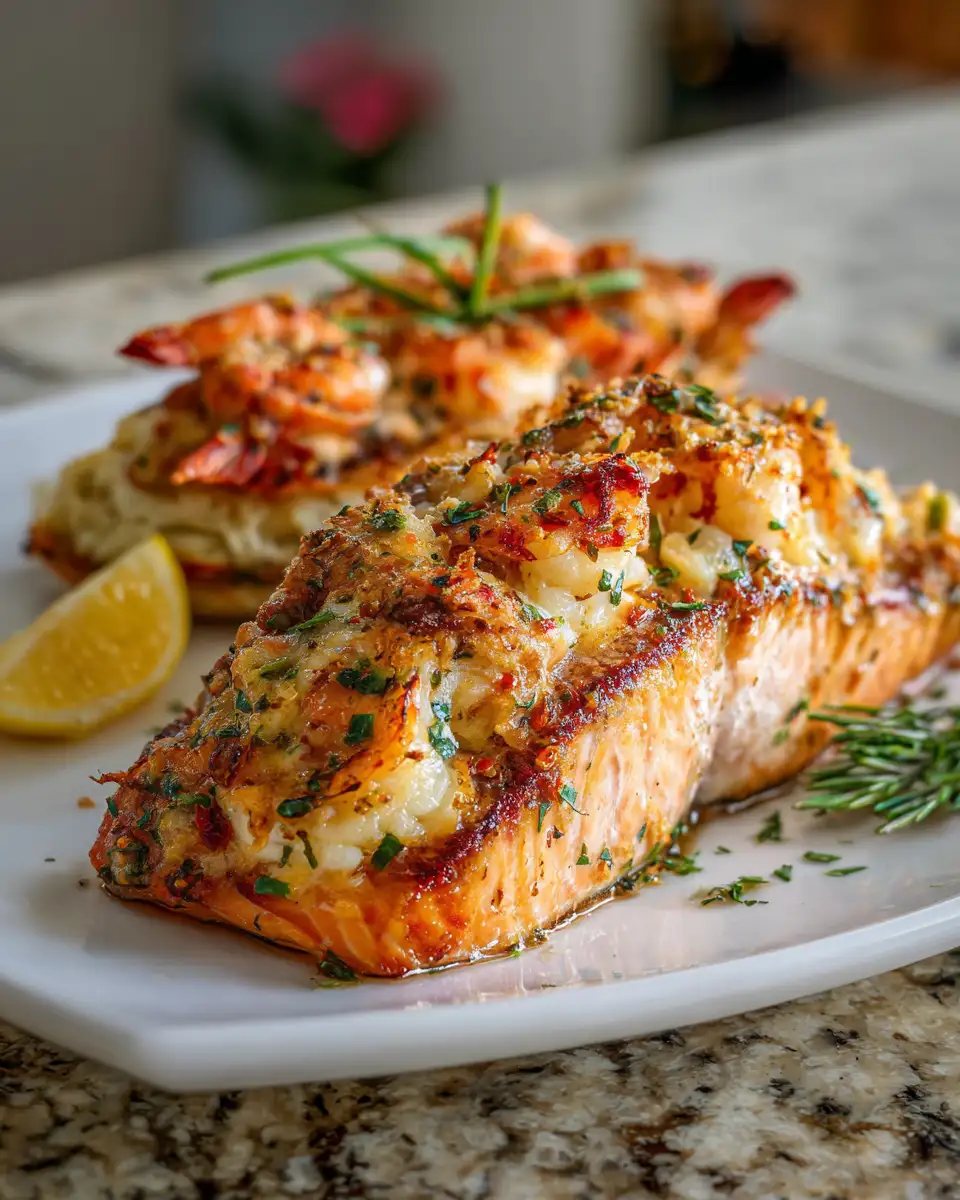 Irresistible Crab and Shrimp Stuffed Salmon Recipe for Seafood Lovers 5 Final dish - Irresistible Crab and Shrimp Stuffed Salmon Recipe for Seafood Lovers