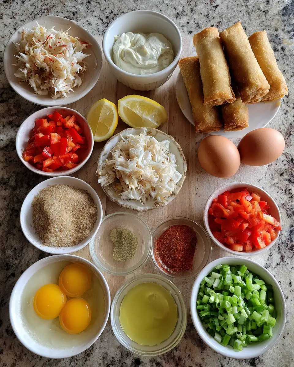 Crunchy Crab Cake Egg Rolls That Will Steal Your Snack Spotlight 5 Ingredients for Crunchy Crab Cake Egg Rolls That Will Steal Your Snack Spotlight