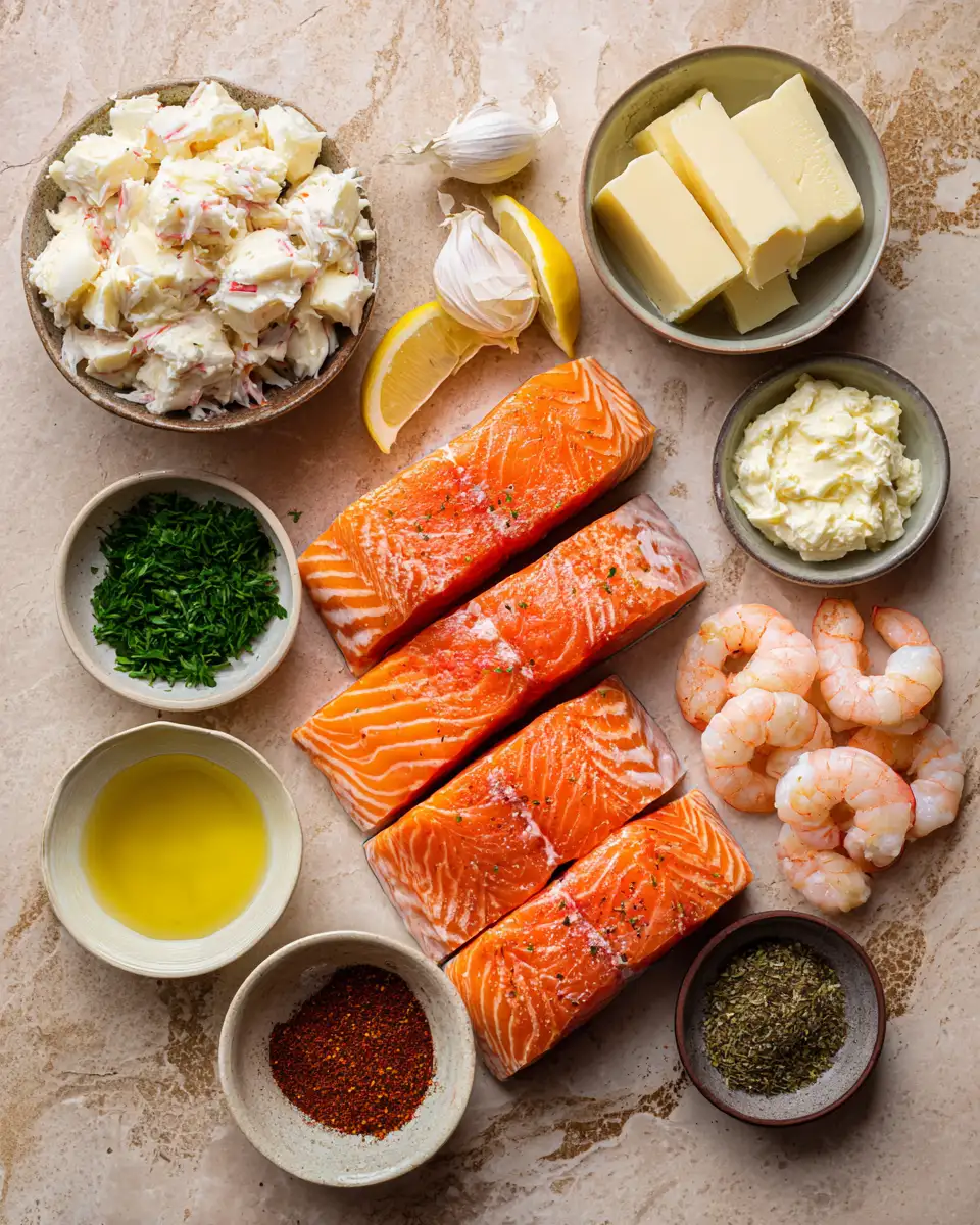 Irresistible Crab and Shrimp Stuffed Salmon Recipe for Seafood Lovers 5 Ingredients for Irresistible Crab and Shrimp Stuffed Salmon Recipe for Seafood Lovers