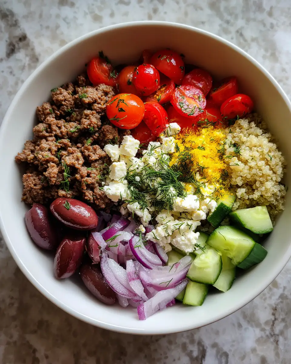 Mediterranean Magic: Savor the Flavors of a Ground Beef Greek Bowl 5 Ingredients for Mediterranean Magic: Savor the Flavors of a Ground Beef Greek Bowl