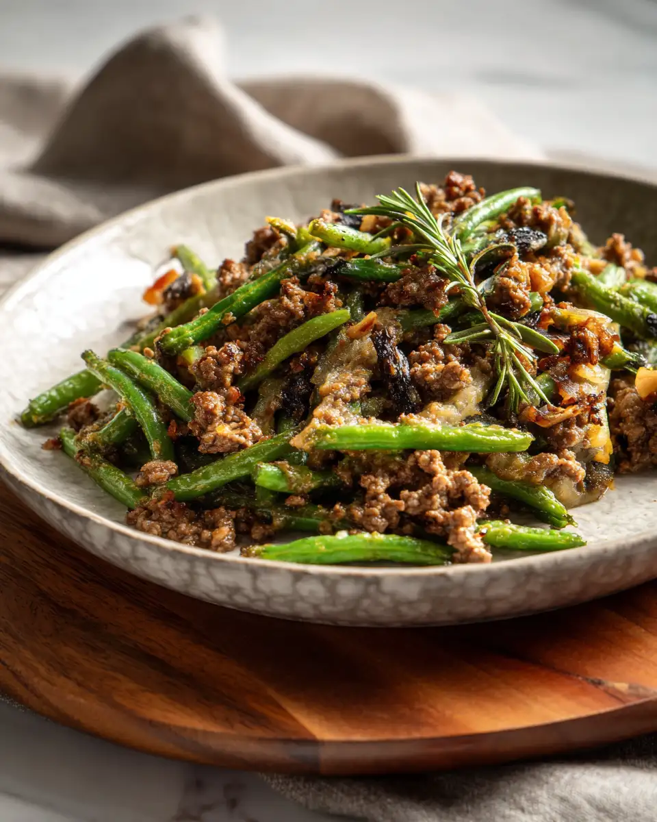 Hearty Ground Beef and Green Bean Casserole Delight 7 Final dish - Hearty Ground Beef and Green Bean Casserole Delight