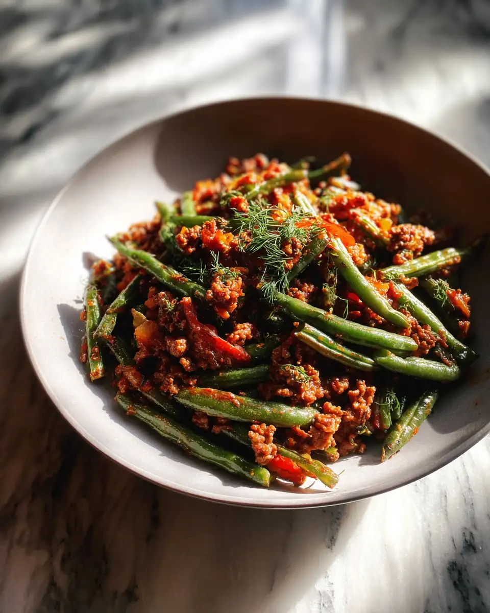 Savory Skillet Sensation: Ground Beef and Green Beans Delight 7 Final dish - Savory Skillet Sensation: Ground Beef and Green Beans Delight
