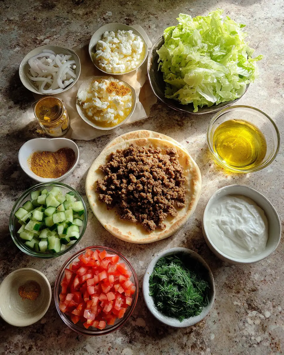 Sizzling Ground Beef Gyros: A Flavorful Twist on a Classic Greek Delight 5 Ingredients for Sizzling Ground Beef Gyros: A Flavorful Twist on a Classic Greek Delight