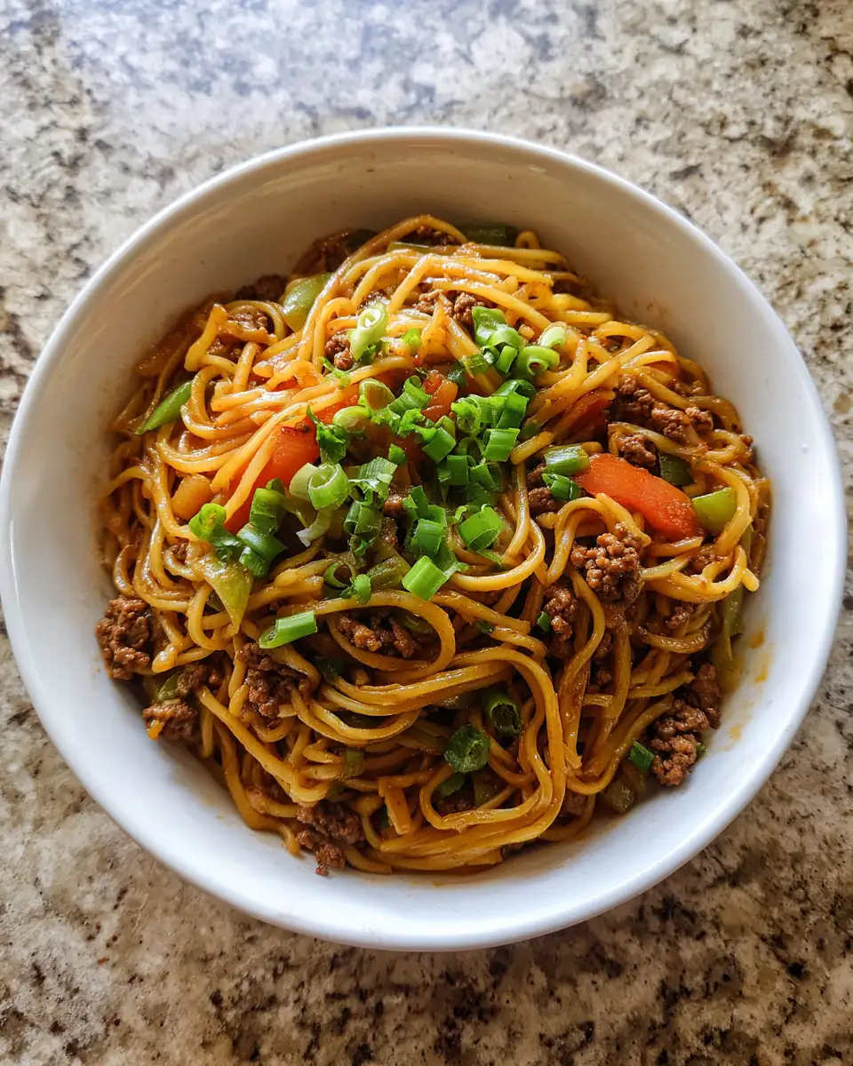 Final dish - Savory Twist: Elevate Your Dinner with Ground Beef Lo Mein