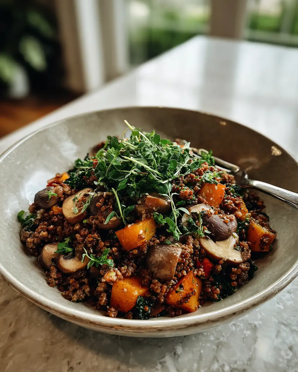 Savory Symphony: Elevate Your Dinner with the Ultimate Ground Beef and Mushroom Recipe 7 Final dish - Savory Symphony: Elevate Your Dinner with the Ultimate Ground Beef and Mushroom Recipe