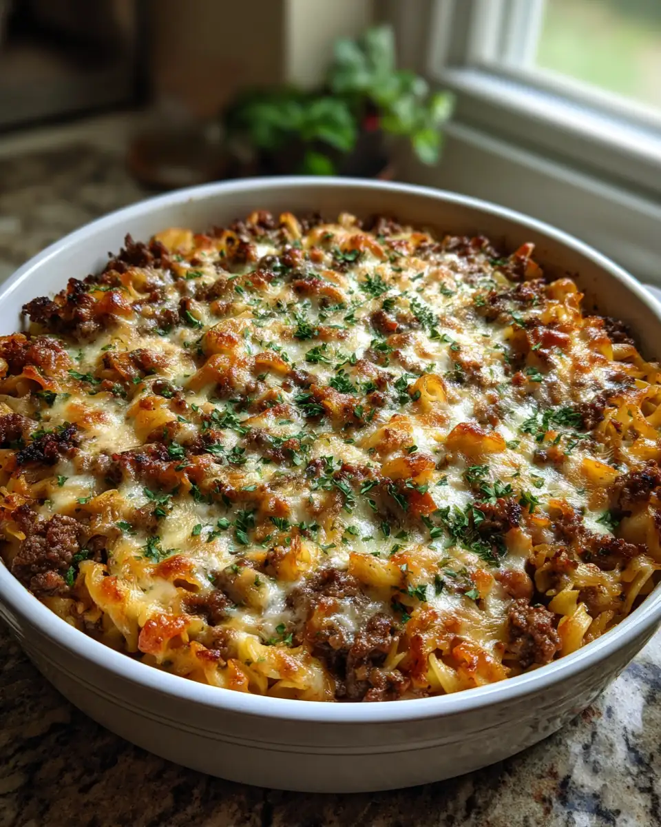 Ultimate Comfort: Ground Beef Noodle Casserole Delight 7 Final dish - Ultimate Comfort: Ground Beef Noodle Casserole Delight