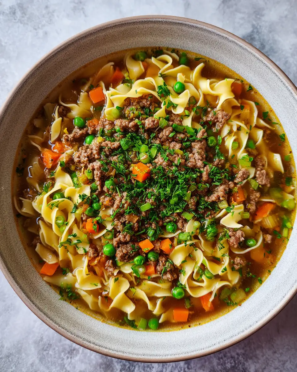 Cozy Comfort: Ground Beef Noodle Soup to Warm Your Soul 7 Final dish - Cozy Comfort: Ground Beef Noodle Soup to Warm Your Soul