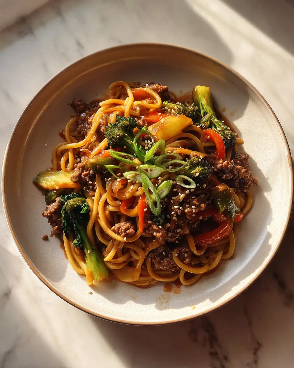Sizzling Ground Beef Noodle Stir Fry: A Quick and Delicious Weeknight Dish 7 Final dish - Sizzling Ground Beef Noodle Stir Fry: A Quick and Delicious Weeknight Dish
