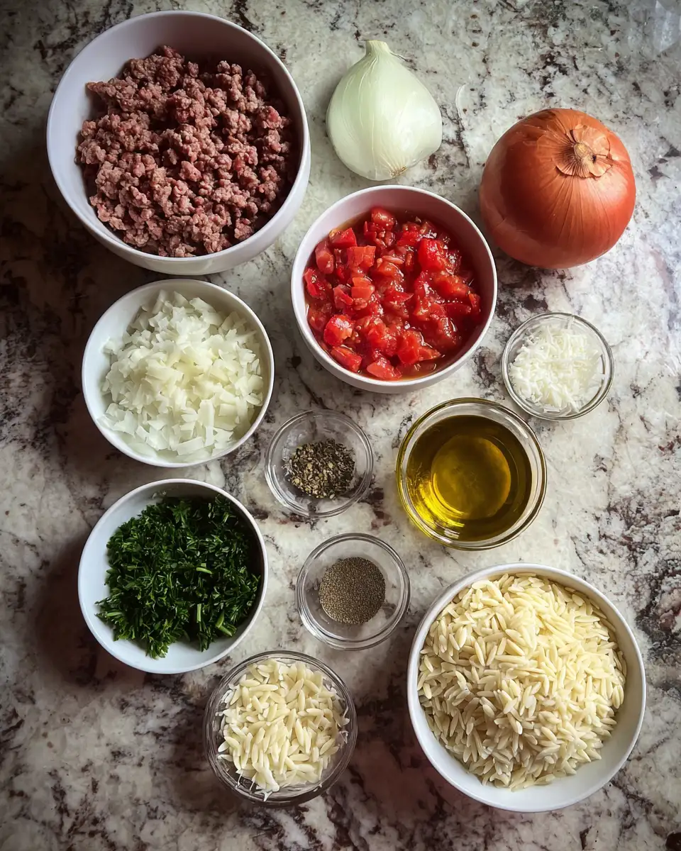 Savor the Flavor: Delicious Ground Beef Orzo Recipe for Your Next Dinner 5 Ingredients for Savor the Flavor: Delicious Ground Beef Orzo Recipe for Your Next Dinner