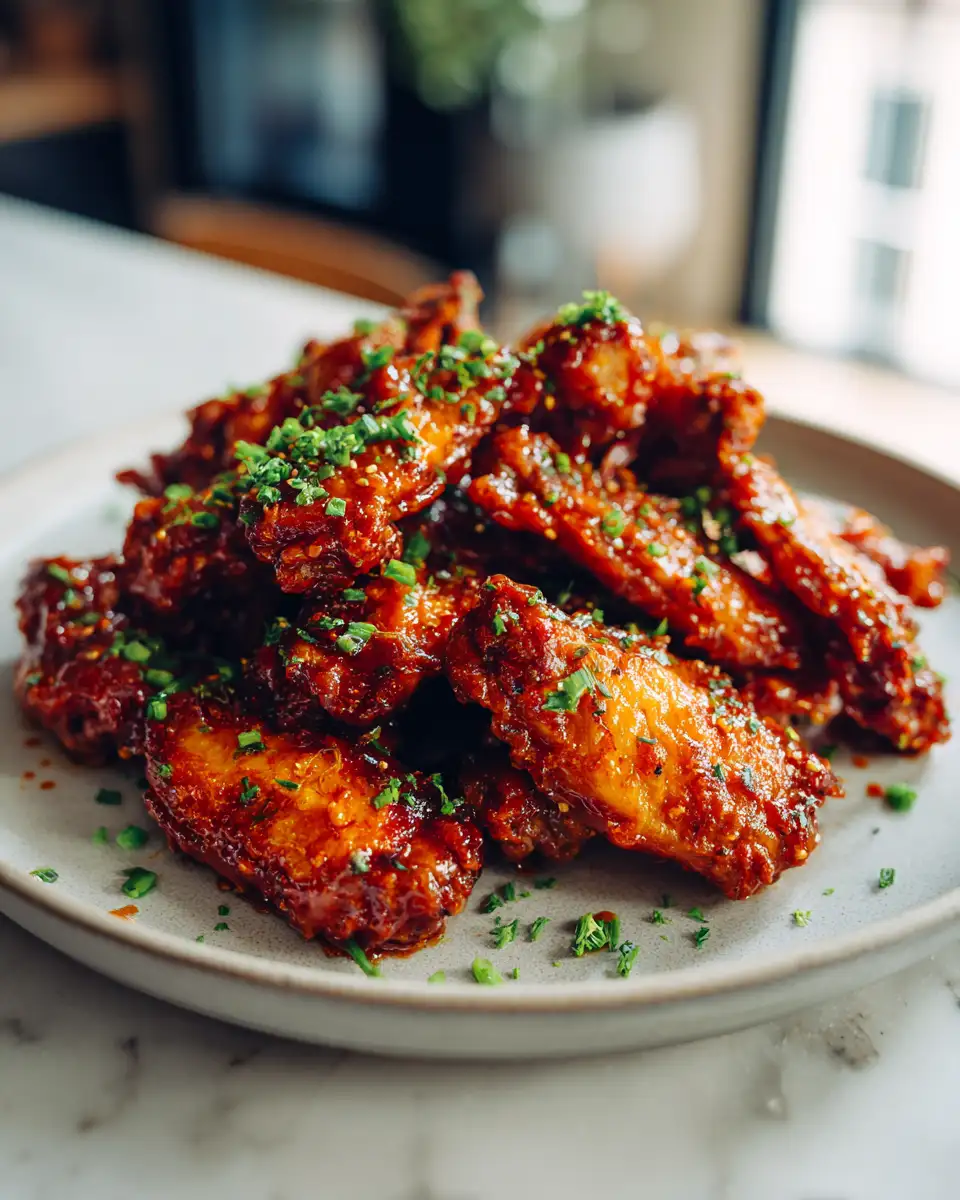 Sweet Heat Sensation with Hot Honey Peach Wings 5 Final dish - Sweet Heat Sensation with Hot Honey Peach Wings