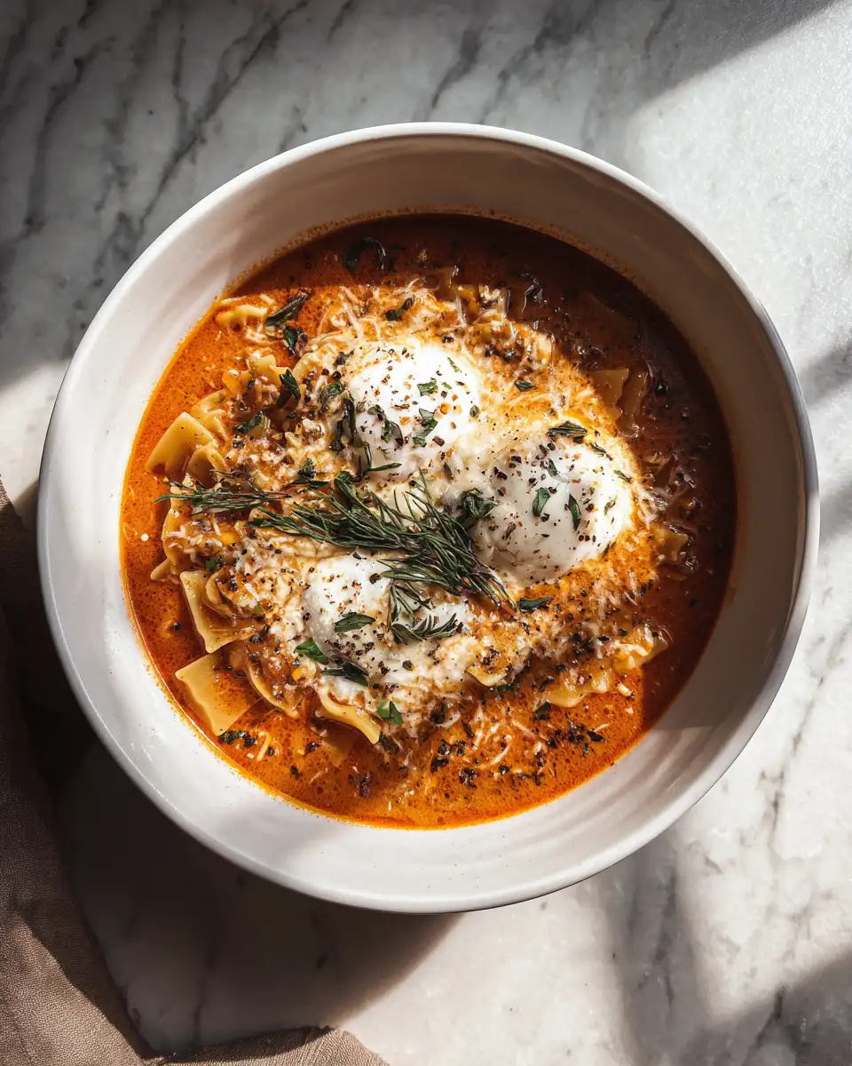Final dish - Cozy Up with This Creamy Delicious Lasagna Soup Recipe