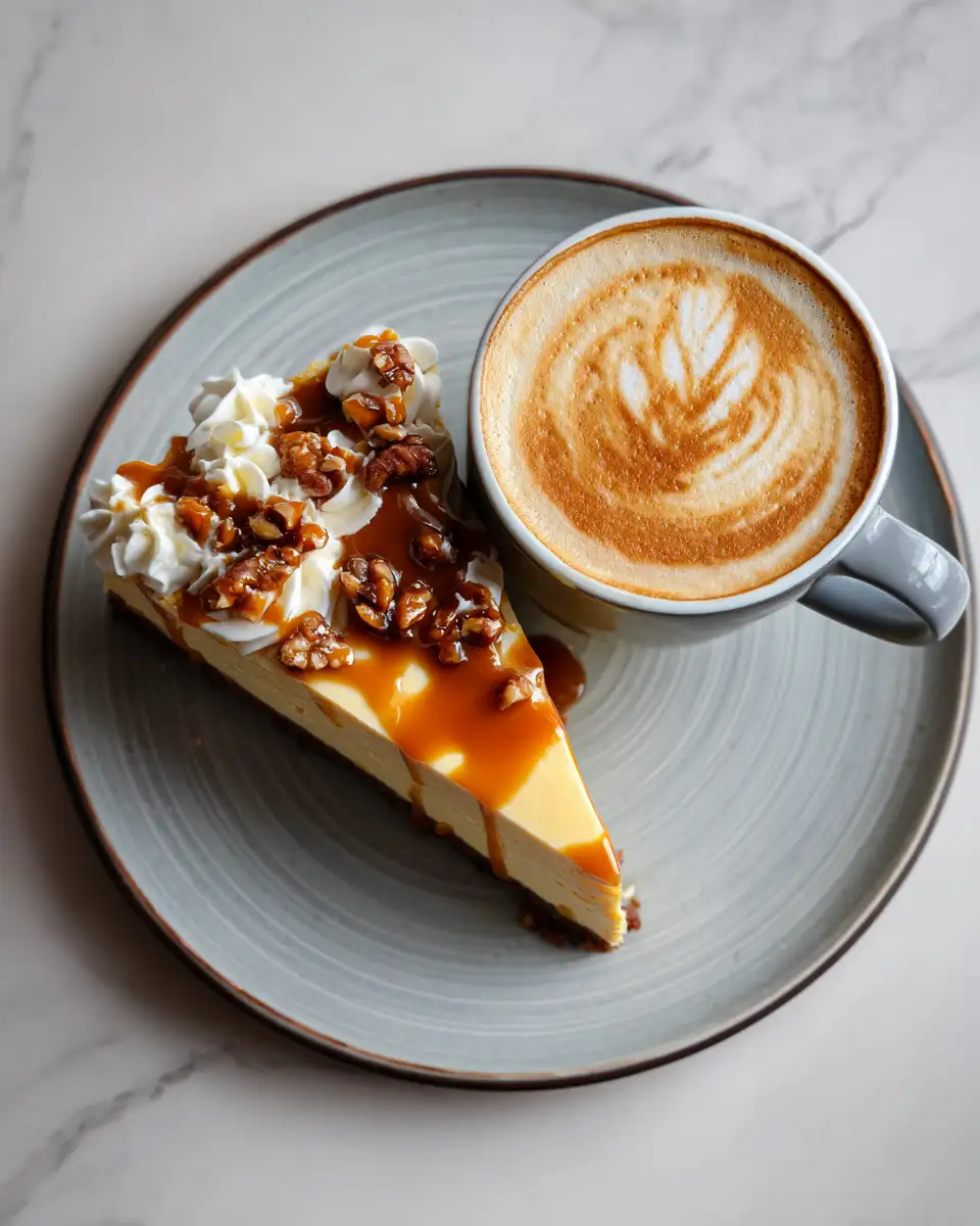 Final dish - Indulge in the Ultimate Pumpkin Caramel Cheesecake Latte Experience
