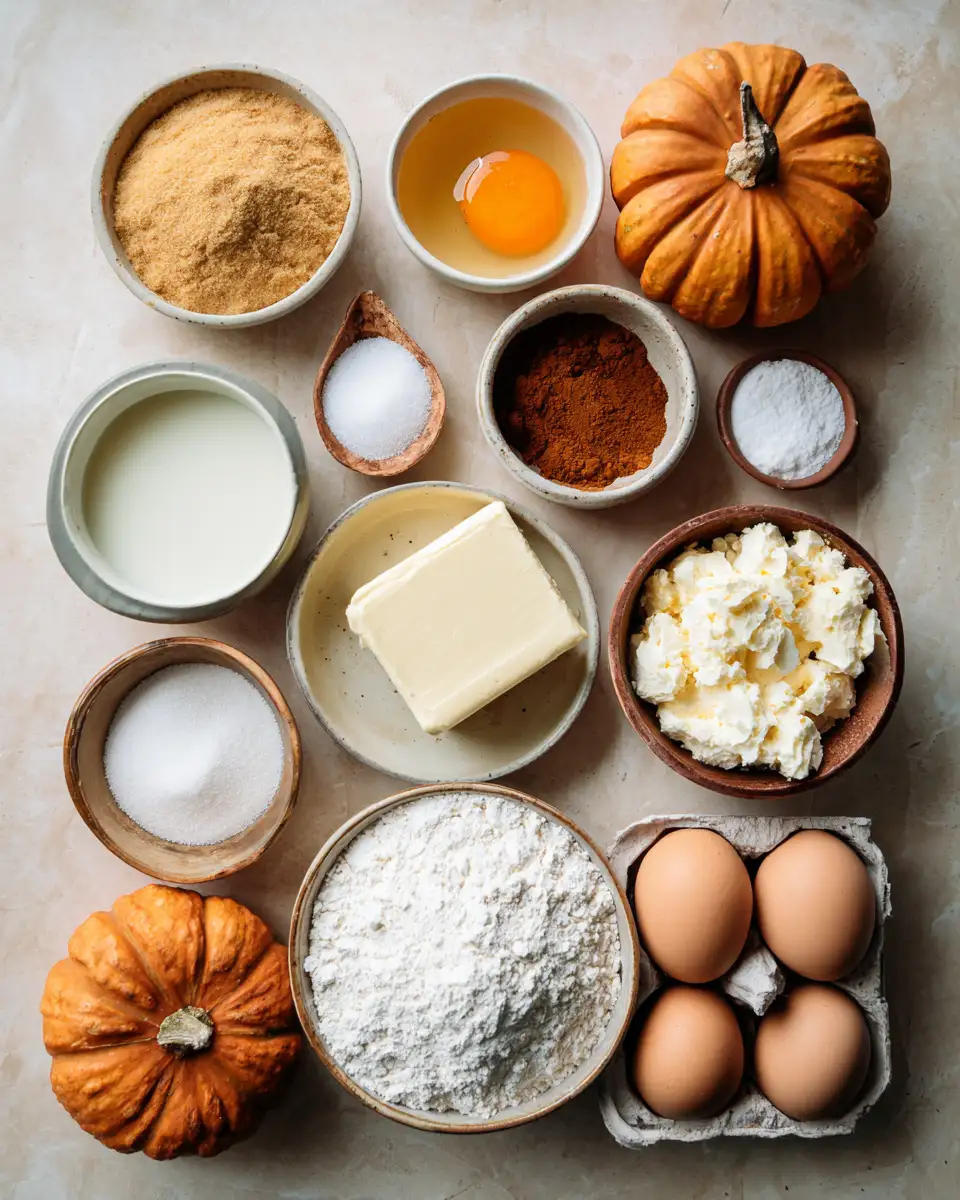 Ingredients for Pumpkin Spice Gooey Cake Recipe A Fall Favorite You Can't Resist