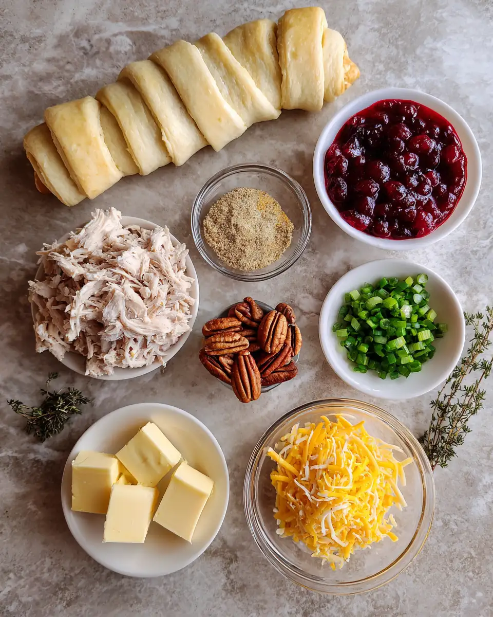 Irresistible Savory Turkey and Cranberry Crescent Ring Recipe 5 Ingredients for Irresistible Savory Turkey and Cranberry Crescent Ring Recipe