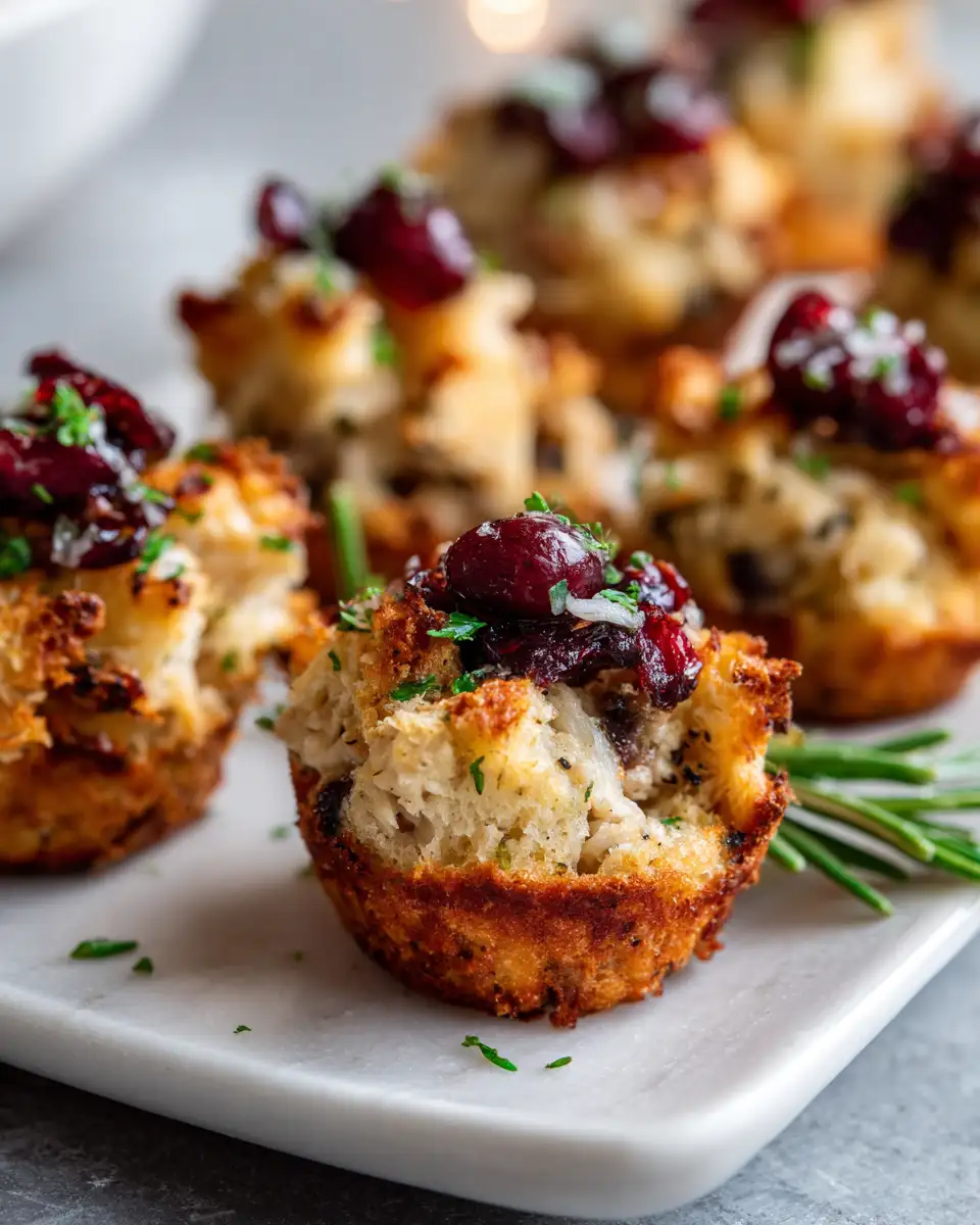 Savory Turkey and Cranberry Stuffing Bites: A Flavorful Holiday Appetizer Delight - Featured Image