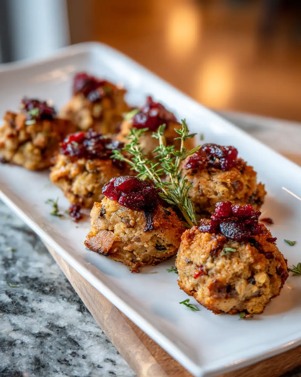 Final dish - Savory Turkey and Cranberry Stuffing Bites: A Flavorful Holiday Appetizer Delight