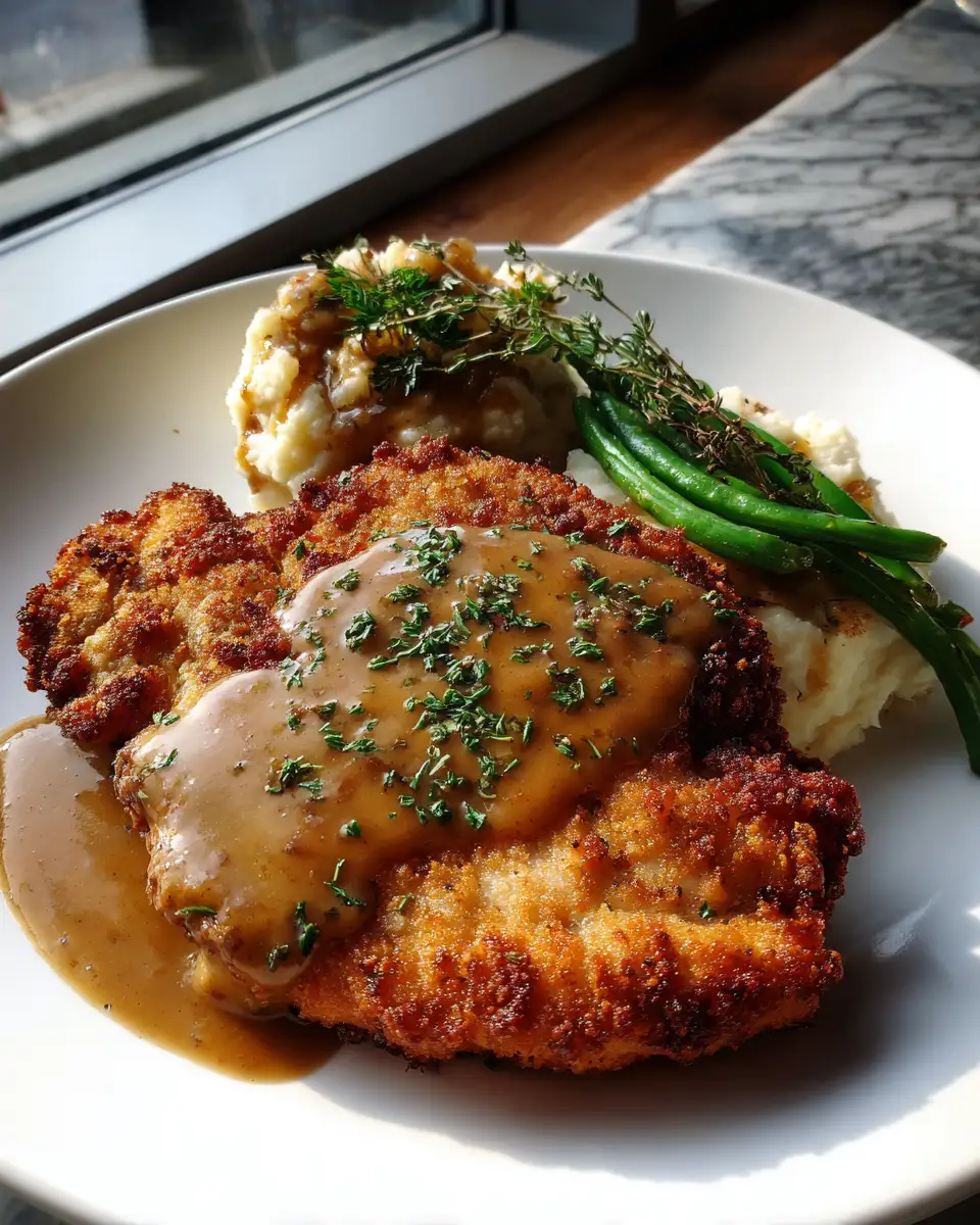 Crispy Southern Fried Pork Chops and Gravy: A Comfort Food Classic 5 Final dish - Crispy Southern Fried Pork Chops and Gravy: A Comfort Food Classic